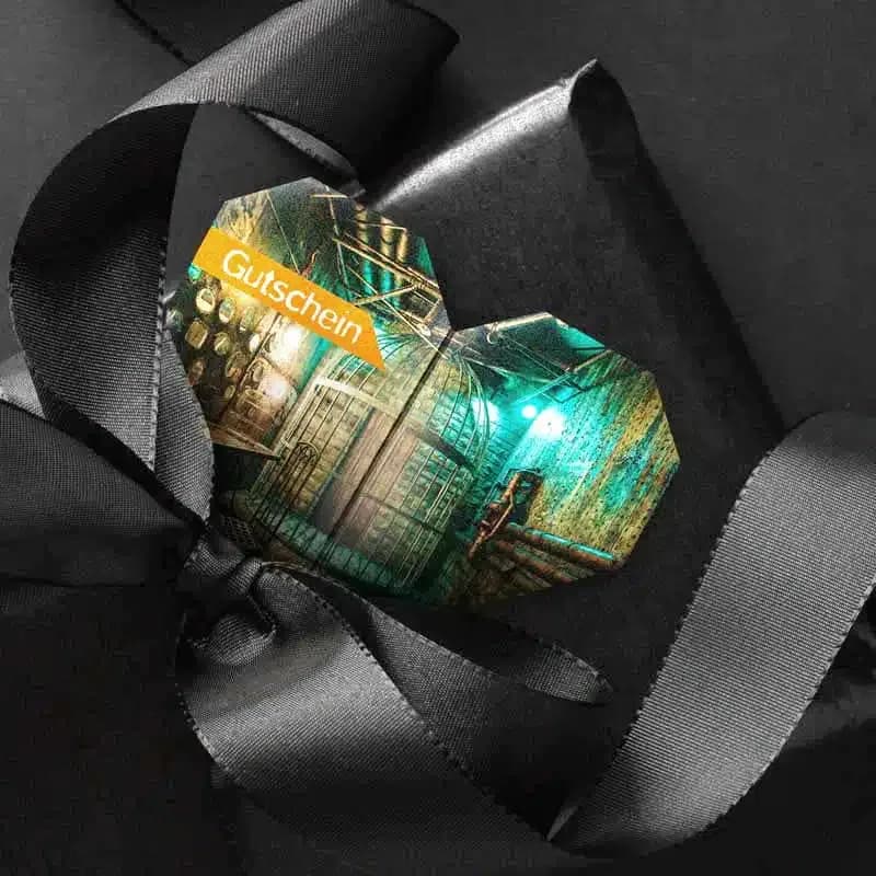 Cadeaubon in hartvorm om te vouwen, verpakt als cadeau